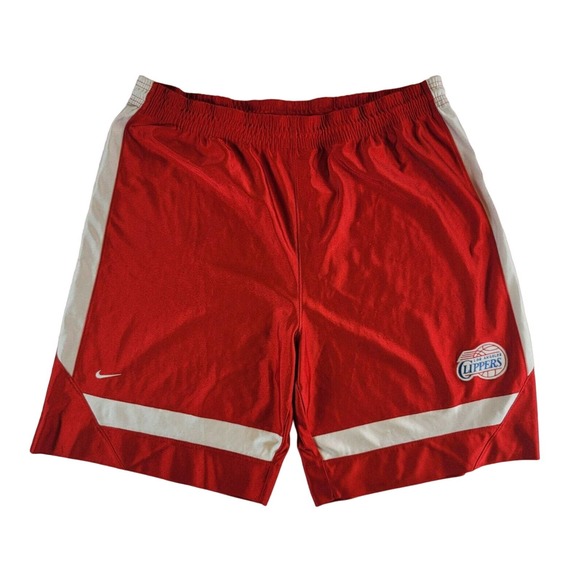 Vintage Nike NBA Los Angeles LA Clippers Basketball Shorts Red Men's Sz large - Picture 1 of 6